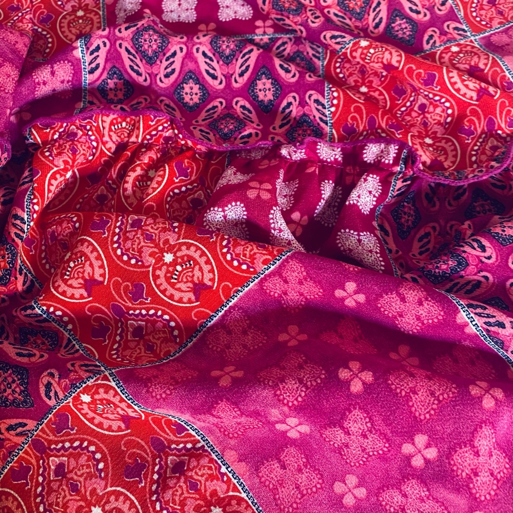 BOHO VIOLET & PINK PAISLY PRINT MAXI SKIRT WITH POCKETS SMALL - Picture 10 of 13